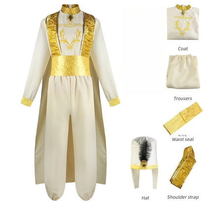 Adult Arabian Prince Cosplay Costume Fairy Tale Magic Wonderful Lamp Arab Prince Outfits for Halloween Stage Performance