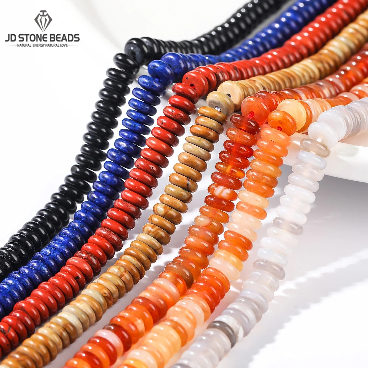 6x2mm Natural Stone Amethyst Pink Quartz Flat Rondelle Bead Smooth Loose Bead for Jewelry Making DIY Bracelet Necklace Accessory