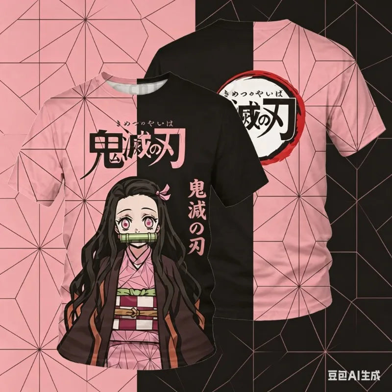 Demon Slayer Kimetsu no Yaiba Tanjiro 3D Quick Dry T-Shirt Adult Kids Sports Casual Anime Merch Summer outdoor streetwear