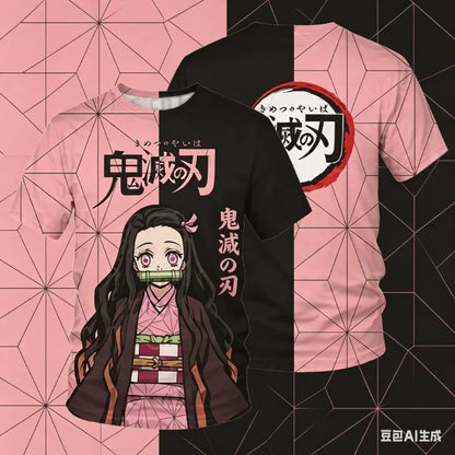Demon Slayer Kimetsu no Yaiba Tanjiro 3D Quick Dry T-Shirt Adult Kids Sports Casual Anime Merch Summer outdoor streetwear