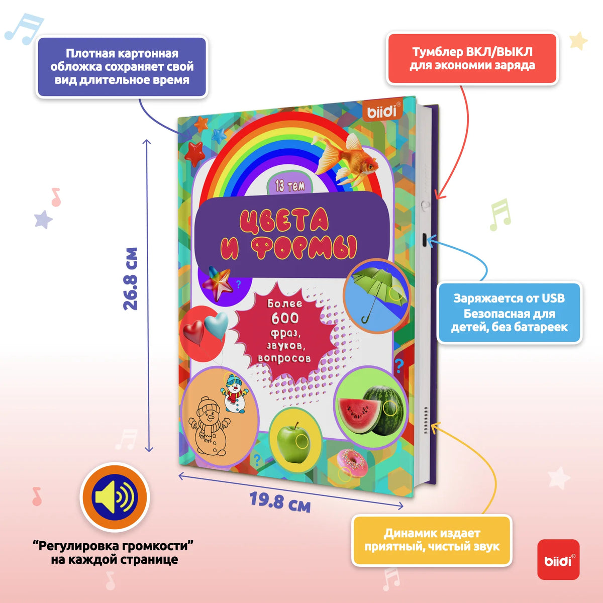 Biidi Russian Talking Book Educational Activity Toys Shape and Color Teaching Baby Kids Cognition Books Montessori Game With Pen