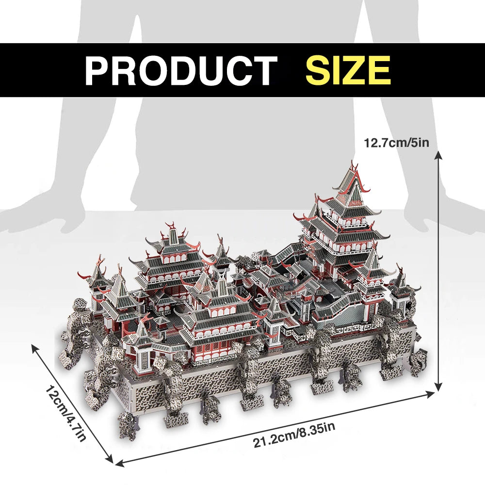 Piececool 3D Metal Model Building Kits Sky Royal Palace Assembly Model Kits 3D Metal Puzzles for Home Decoration Best Gifts