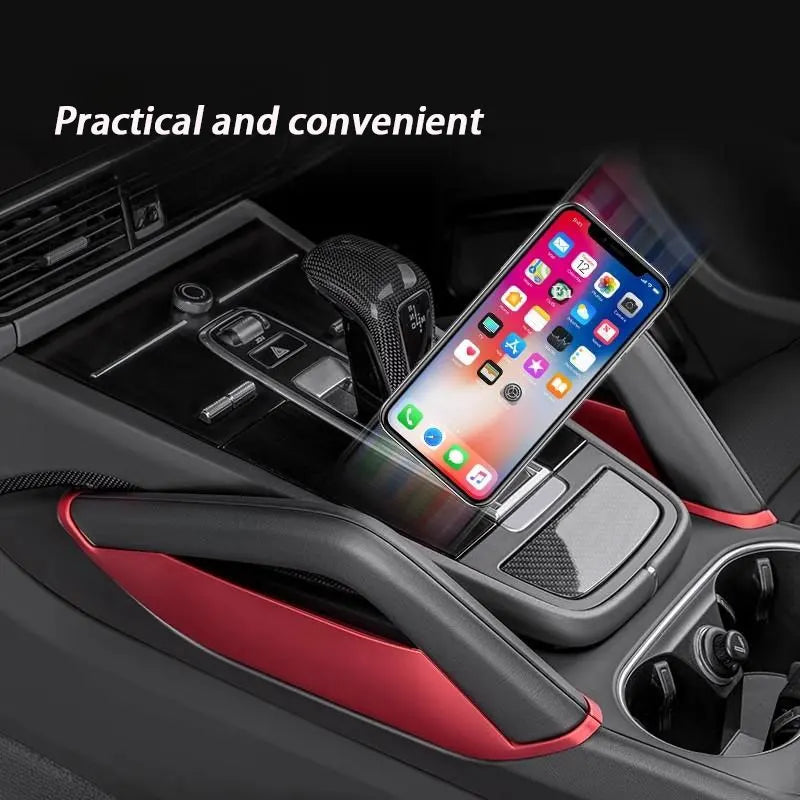 For Porsche Cayenne 2018 2019 2020 2021 2022 2023 2024 Car Center Console Gap Storage Box Phone Key Auto Armrest Organizer