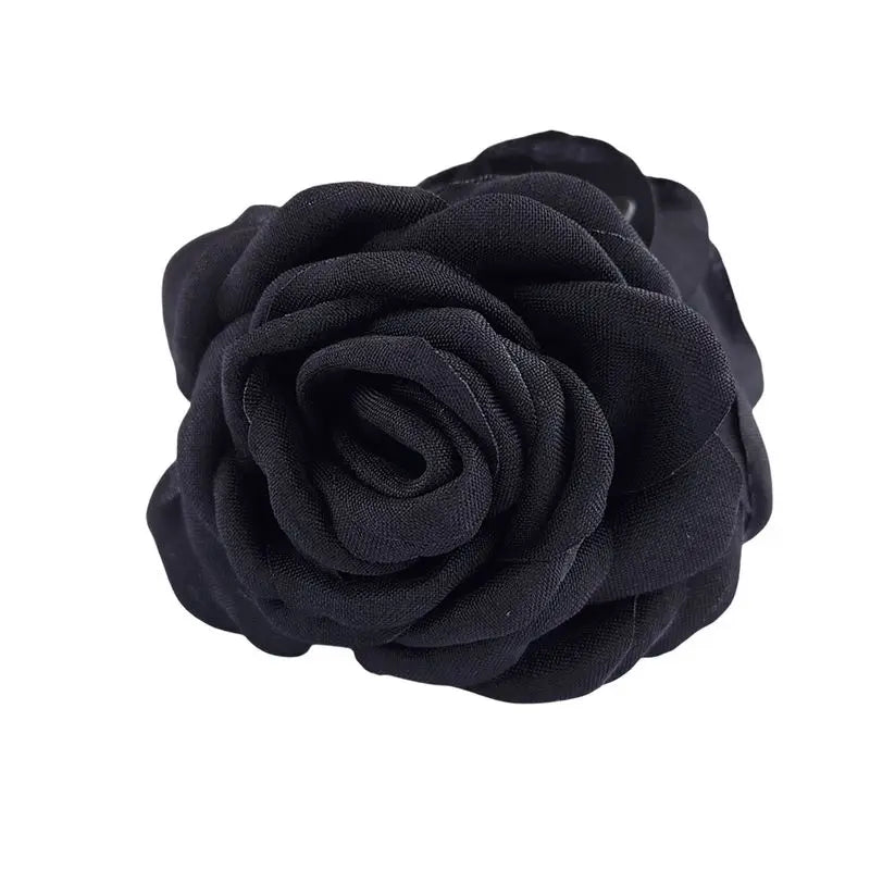 1pc Rose fabric flower claw clip, Amazon popular hair accessory, hair tie, ponytail claw, versatile ball head claw clip