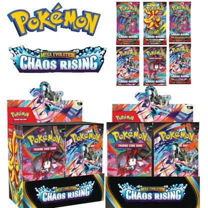 360PCS Pokémon Cards Chaos Rising Booster Box 36 Packs 360 Cards English TCG Collectible Trading Card Game Toys for Kids Gift