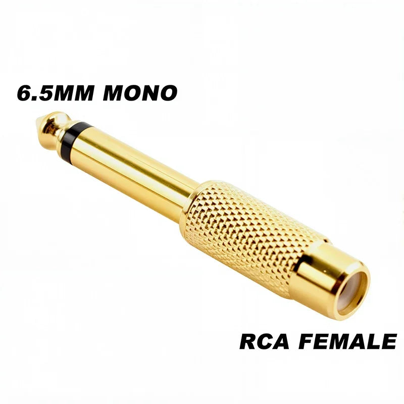5Pcs Stereo 1/4" Male Plug to RCA Female Jack 6.35mm 3.5mm Audio Mono Adapter Connector Conversion Plug TS for Home KTV