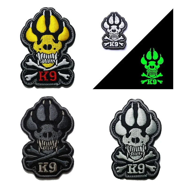 K9 Working Dog SAR Infrared IR Reflective Patch Rescue Dogs Embroidery Patches Tactical PVC Rubber Luminous Badges For Clothing