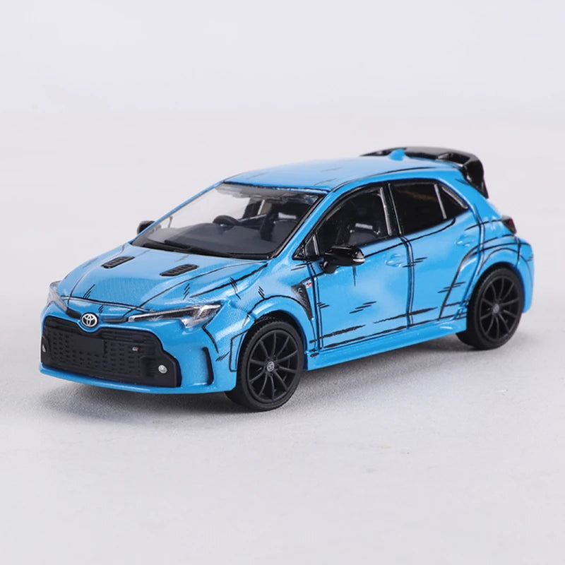 GCD 1:64 GR Corolla Blue Comic Version Alloy Model Car