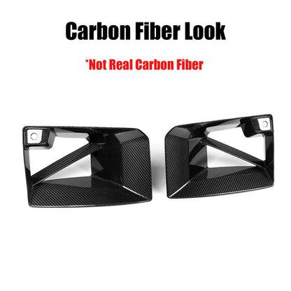 For BMW M2 G87 Base Coupe 2023-2025 Front Bumper Side Air Duct Vent Covers MP Style Fog Lamp Cover Carbon Look Glossy Black