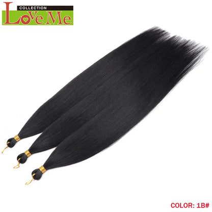 LOVE ME 28 inches 300g/3pcs Straight Hair Bundles Crochet Hair Synthetic Braiding Hair Ombre Rainbow Braids Hair Extensions
