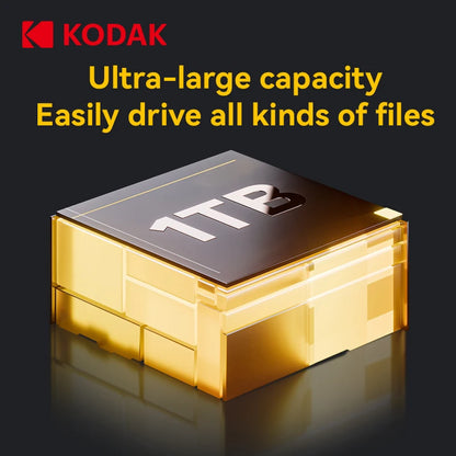 Kodak P190 Portable External Hard Drive 5Gbps 500GB 1T 2T USB3.0 Lightweight PHDD for PC Tablets PS5 XBOX Laptop Desktop