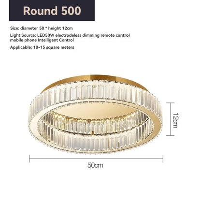 Crystal modern simple circular home ceiling light Italian style light luxury living room study bedroom home decoration lighting