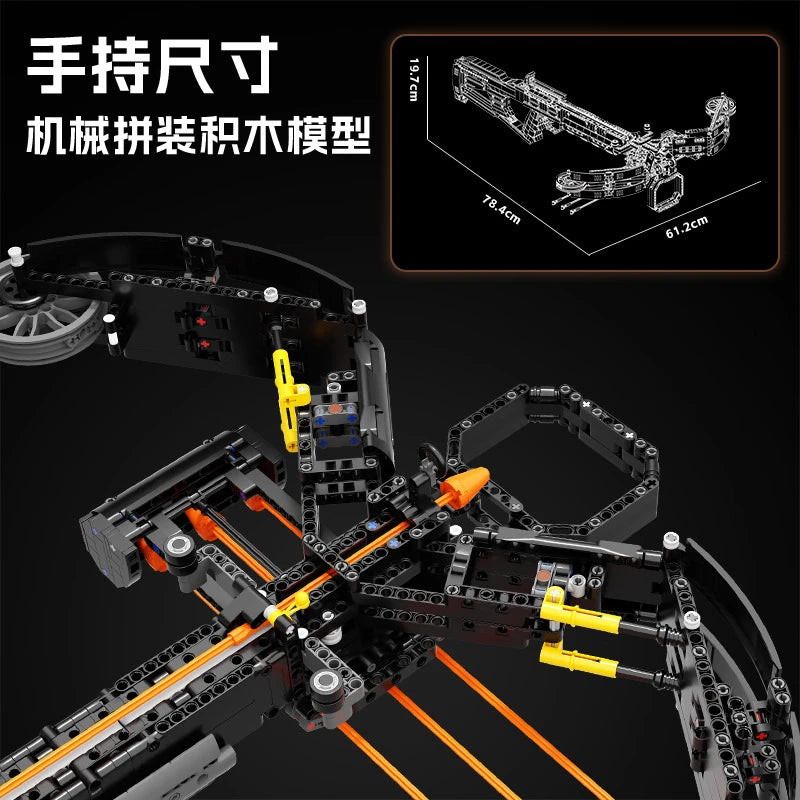 66187 Mechanical Crossbow Tech Model Boys Educational DIY Assembly Building Blocks Toy Gift