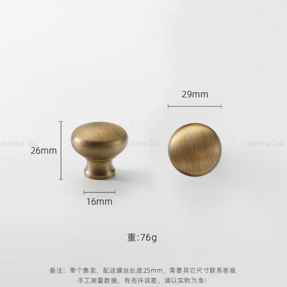 Light Luxury Brass Furniture Handles Retro Long Strip Cabinet Handles Round Door Drawer Knobs Kitchen Wardrobe Cupboard Pulls