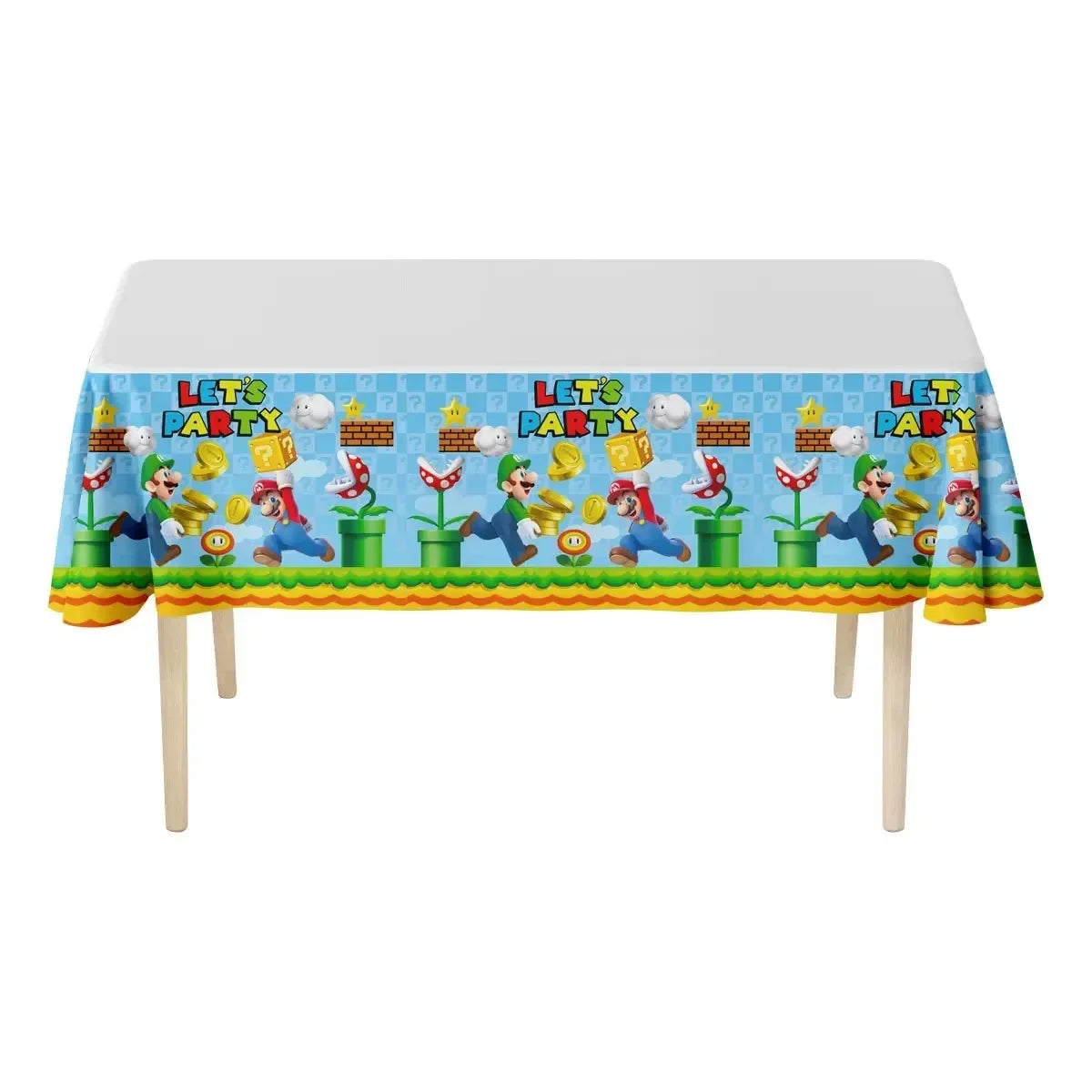 Mario Luigi Peach Princess Yoshi Toad Cake Insertion Cards Banner Spiral Tablecloth Mario Theme Birthday Party Carvinal Props