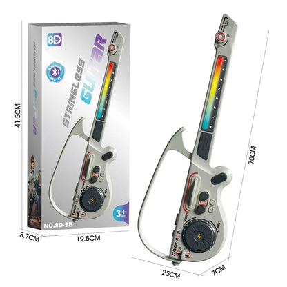Multifunctional Stringless Electric Guitar Foldable DJ Guitar with Ambient Light Bluetooth Connectivity Musical Instrument Gift