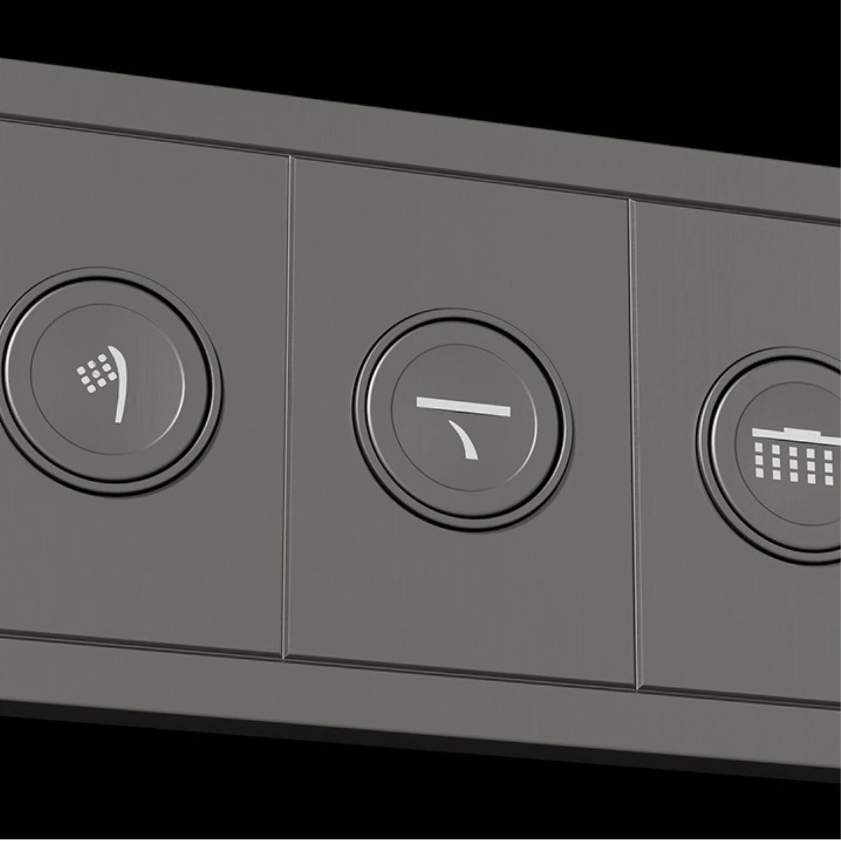 Luxury Bathroom Gunmetal Brass 3-Function LED Digital Display Shower System Wall-Embedded Rainfall Showerhead Bath Fixtures
