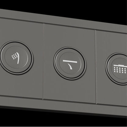 Luxury Bathroom Gunmetal Brass 3-Function LED Digital Display Shower System Wall-Embedded Rainfall Showerhead Bath Fixtures