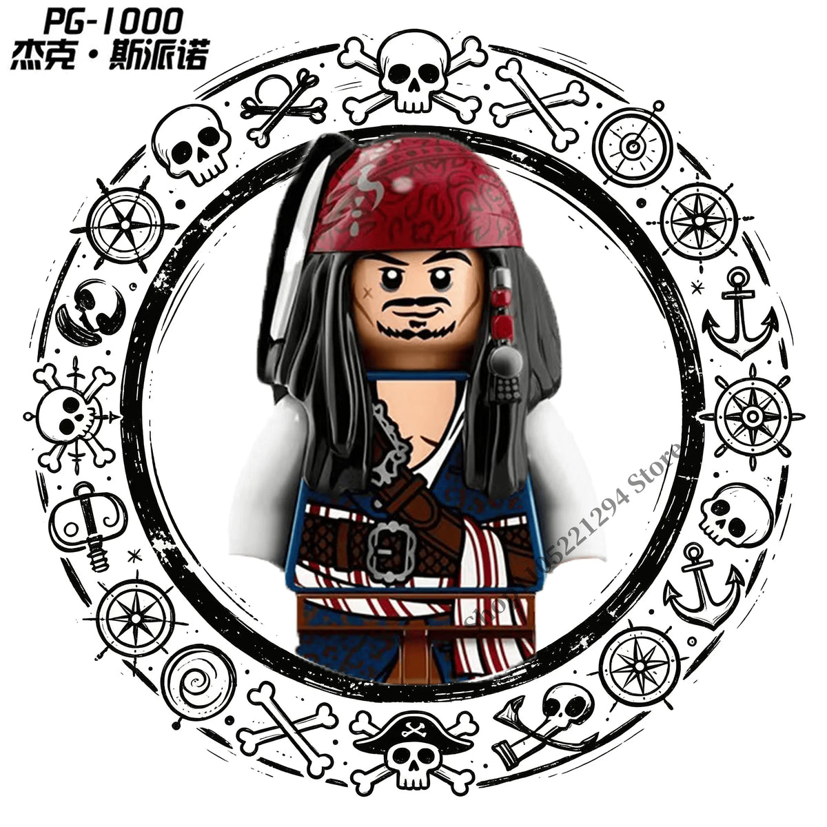 Pirates of the Caribbean building blocks toys Jack Sparrow William Turner Elizabeth Swann MINI brick toys Assemble toys gifts