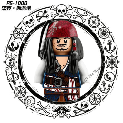 Pirates of the Caribbean building blocks toys Jack Sparrow William Turner Elizabeth Swann MINI brick toys Assemble toys gifts