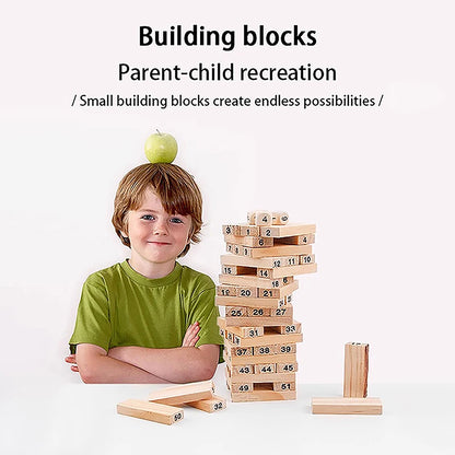 Solid Wood Puzzle Stacked High Stack Tower Drawing Block Children'S Parent-Child Interactive Board Game