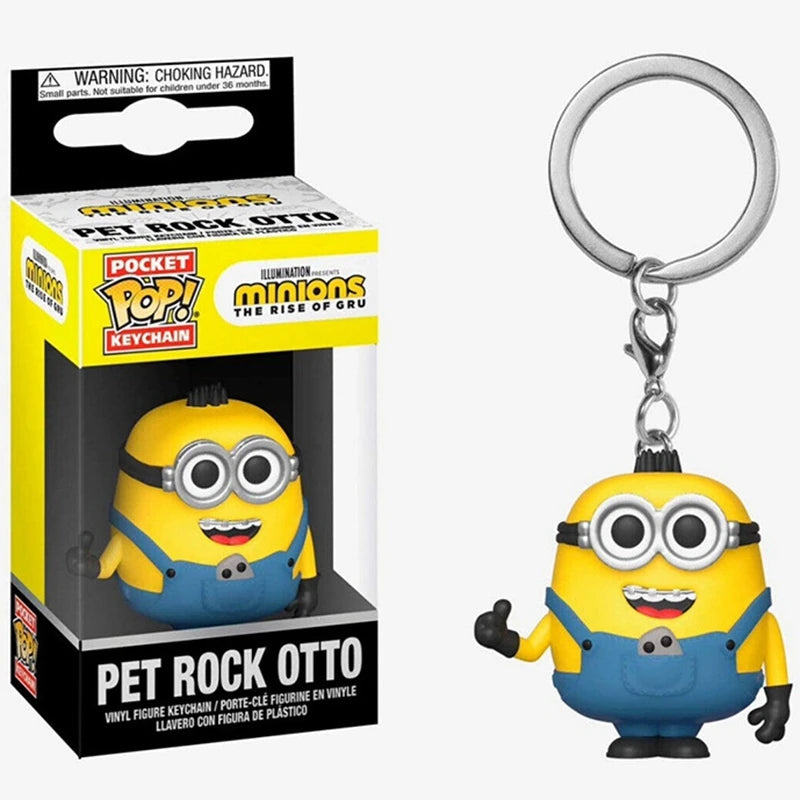 Funko Pocket Pop Keychain Miniones Carl Agnes Pajama BOB Vinyl Action Figure Brinquedos Collection Model Toys for Kids