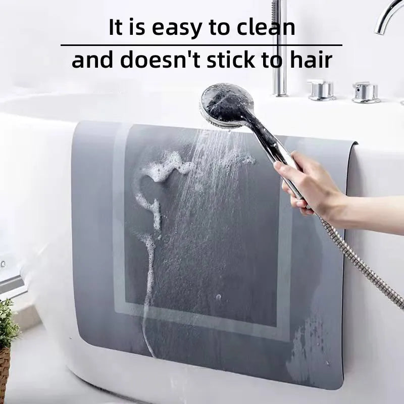 1 Elegant Style Diatomaceous Earth Material Machine Washable Rectangular Bathroom Mat, Absorbent Pad, and Entrance Door Mat