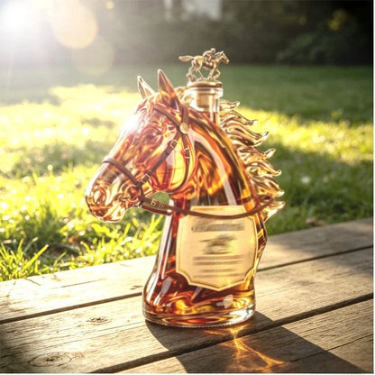 Handmade Horse Head Bourbon Whiskey Dispenser, Decorative Empty Wine Container for Kitchen Cabinet Display & Whisky Collection