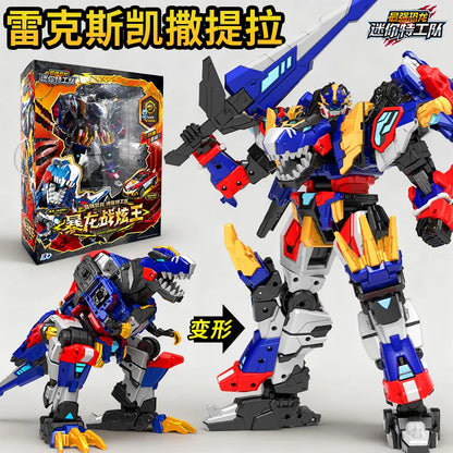 New Miniforce 8 Super Dinoid Transform Combined Mecha Robot Action Figures Toys Mini Force Rex Battle King Deformation Model Toy