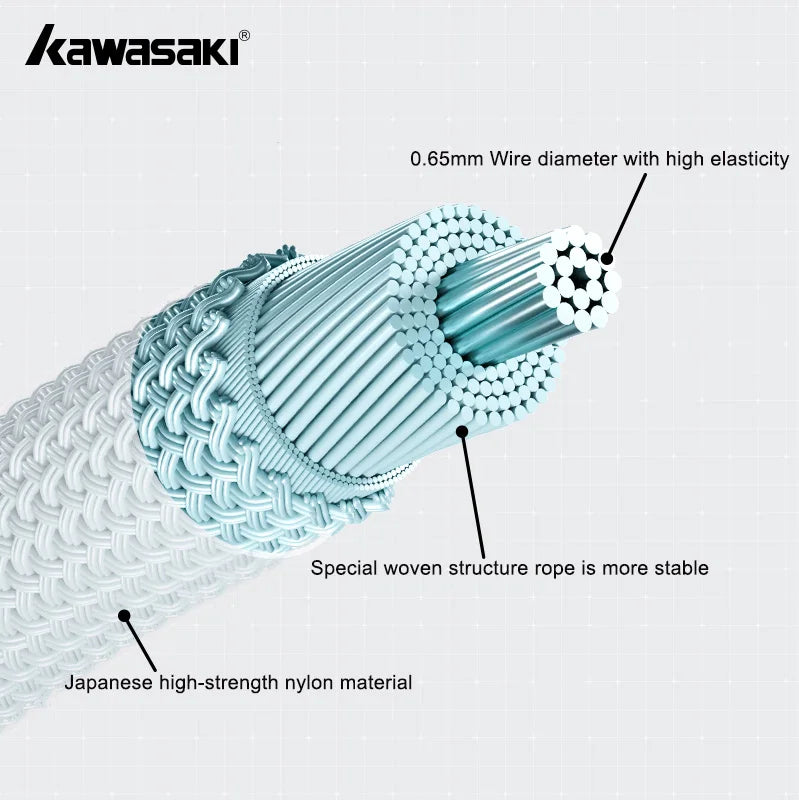 Kawasaki ELITE-65 Badminton String 0.65mm High-quality Elasticity Crisp Sound Badminton Accessory String