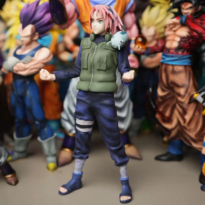【C4 STUDIO】25.5cm/10.04 Inch Haruno Sakura Dual-Head GK Figure Standing Statue Collectible Model Toy Gift