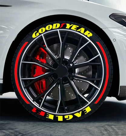 8pcs Car Tire Wheel Stickers Car Tuning Universal 3D Permanent PVC Joined Lettering Sticker Car Stickers Car Lettering Sticker
