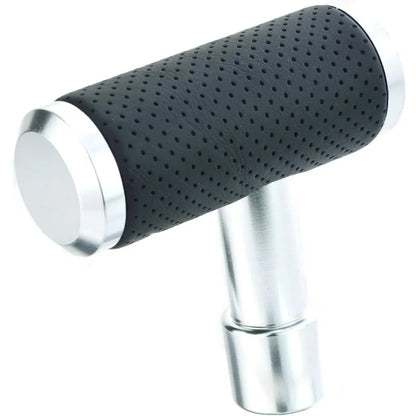 T Handle Shifter Car Knob Joystick Style Alloy Cover with Leather Gear Stick Lever Shift Fit Most Automatic Manual Transmissions