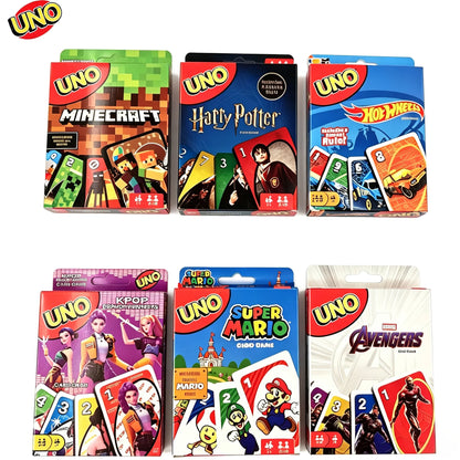UNO Minecraft Card Game, Super Mario, K-POP, Jurassic, Harry Potter, Hot Wheels, Avengers, Social Board Table Party Games