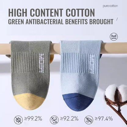 MiiOW 100% Pure Cotton Short Socks Men Ankle Sock Business Dress Ear-lifting Heel Protection Deodorant Antibacterial Sports Sock