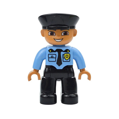 Figures Dolls Big Size Building Blocks Family Action Workers Doctor Police Farmer Compatible Large Bricks Duploes Kid Toys