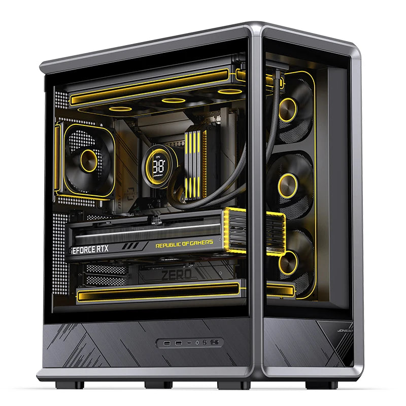 JONSBO D401 ATX Computer Case Panoramic Sea View M-ATX / MINI-ITX Esports Gaming Chassis Support Dual 360 water cooler