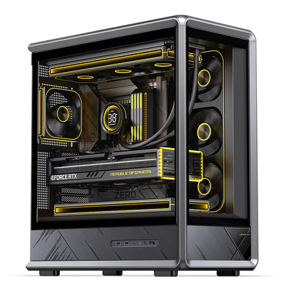 JONSBO D401 ATX Computer Case Panoramic Sea View M-ATX / MINI-ITX Esports Gaming Chassis Support Dual 360 water cooler