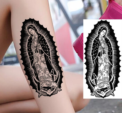 1 Sheets Chicano Prison Gangster Temporary Tattoos For Women Men Adults Fake Tattoo Sticker Water Transfer Self Adhesive Arm Leg
