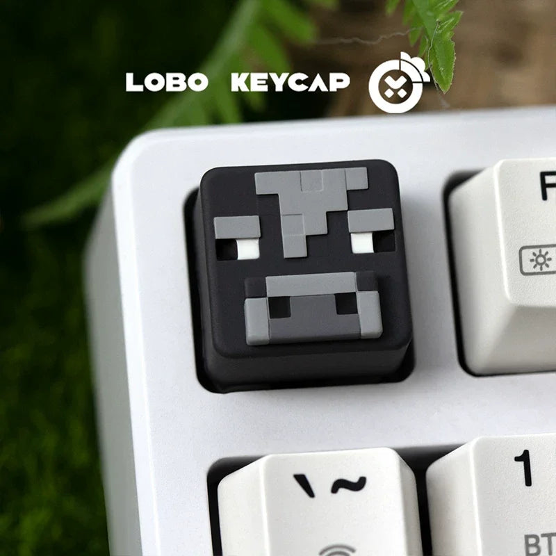 Cartoon Square Shape My World Series Pixel Style Keycap Esc Partial Products Eye Light-Transmitting Game Periphery Collectble