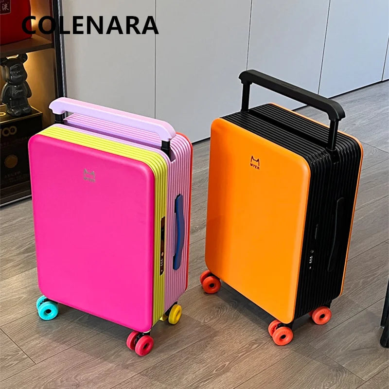 COLENARA 20"24Inch Suitcase High-quality ABS + PC Boarding Box Women's Trolley Case Students Password Box Men's Cabin Luggage