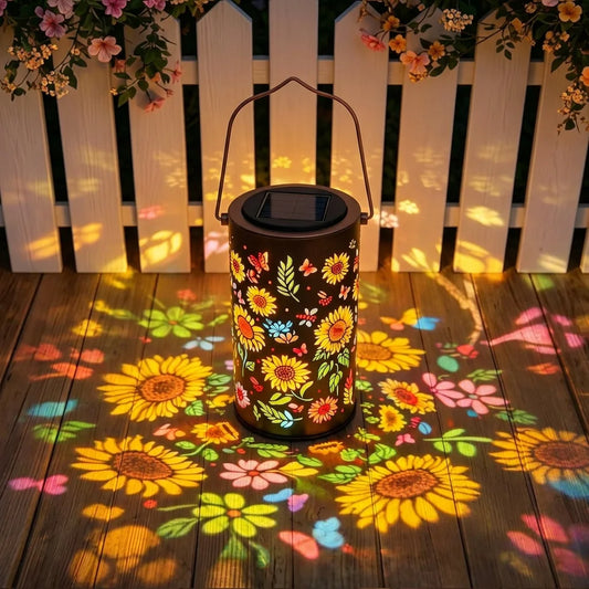 Sunflower Solar Projector Lantern Outdoor Hanging Solar Fairy Lamp Garden Decor Sunflower Solar Light for Yard Lawn Holiday Part