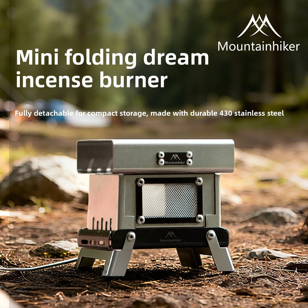 Incense Burner MOUNTAINHIKER 430 Stainless Steel Mosquito Repellent Camping BBQ Portable Mini Outdoor Indoor Folding Stove