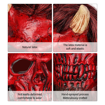 Scarlet Demon Role Play Latex Mask, Cosplay Prop for Halloween,Xmas,Bar Party & Carnival.Soft & Breathable Great Graduation Gift