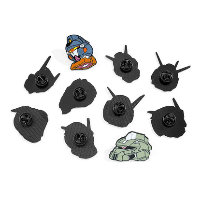 10 Pcs Fashion Anime Brooch Handsome Mobile Suit Gundam Enamel Pin Metal Badge Jewelry Clothing Backpack Accessories Gift