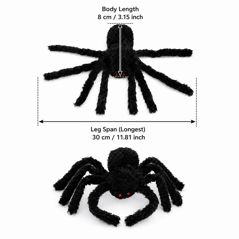 Large Black Spider for Halloween, Giant Spider Decoration, Professional Accessories, for Outdoor Yard, Scary Decoration