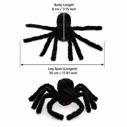 Large Black Spider for Halloween, Giant Spider Decoration, Professional Accessories, for Outdoor Yard, Scary Decoration