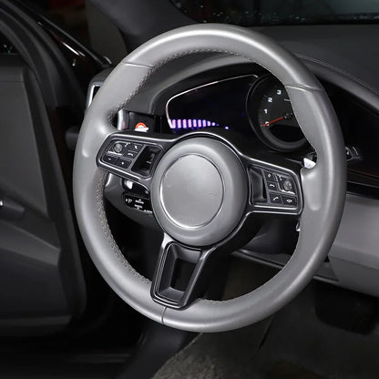 For Porsche Macan Cayenne Panamera 718 911 918 ABS Matt Black Texture Interior Steering Wheel Cover Trim Interior Accessories