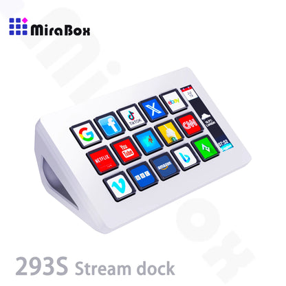 MiraBox 293S Stream Deck Macro Keypad – 15 Customizable LCD Keys for OBS, Music, Web & Productivity, Drag & Drop Setup