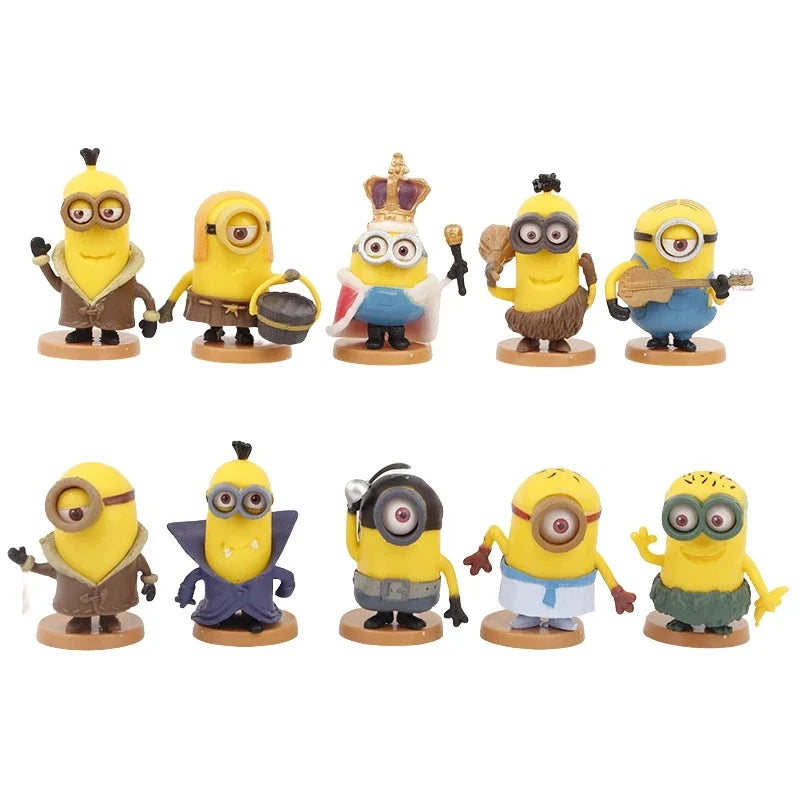 Kawai Capsule Toys Commemorative Gold Miniones Kingdom Gru Kevin Bob 3D Eye Despicable Action Figure Toys Xmas Gifts